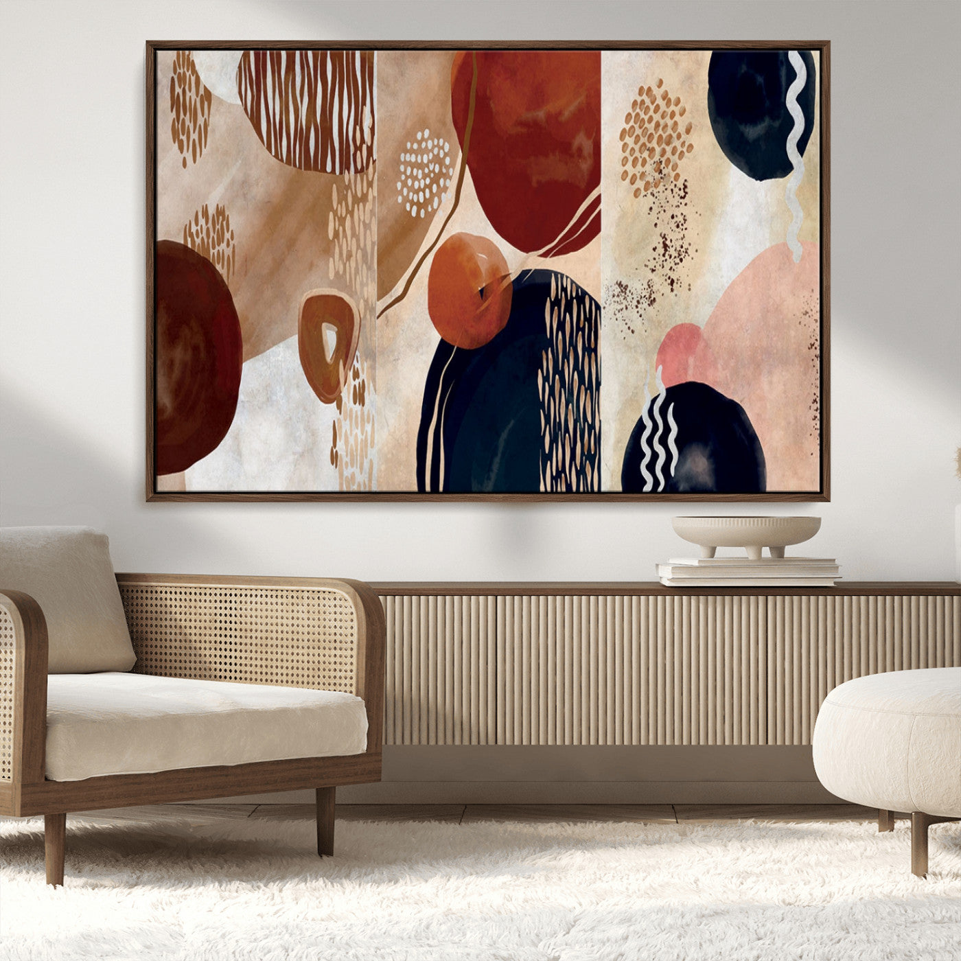 MGV-FC-36X24 - Boho Wall Art Canvas Print Set Mid-Century Prints Bohemian Wall Artwork Prints Boho Neutral