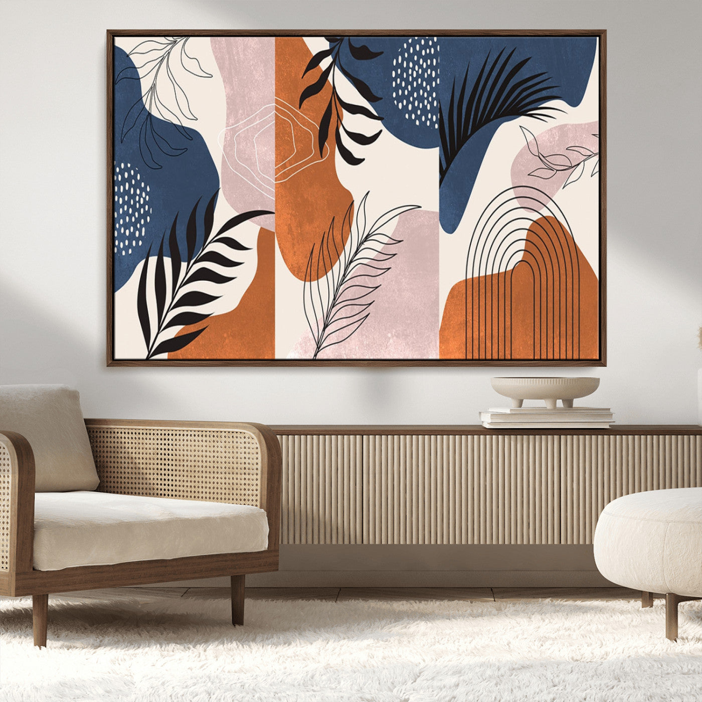 MGV-FC-36X24 - Boho Wall Art Canvas Print Set Mid-Century Prints Bohemian Wall Artwork Prints Boho Neutral,
