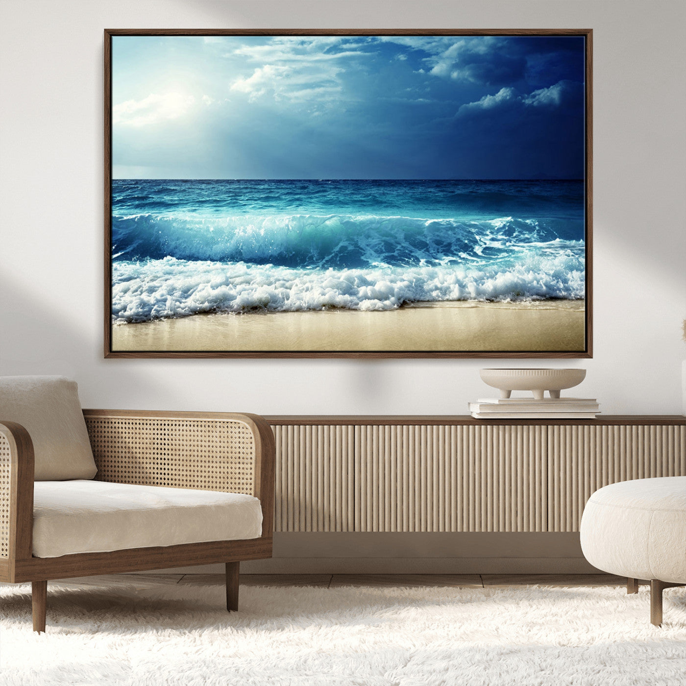 MGV-FC-36X24 - Majestic Ocean Wave Wall Art Canvas | 3 Panel Large Seascape Print for Living Room, Bedroom, Office Decor, Ready to Hang