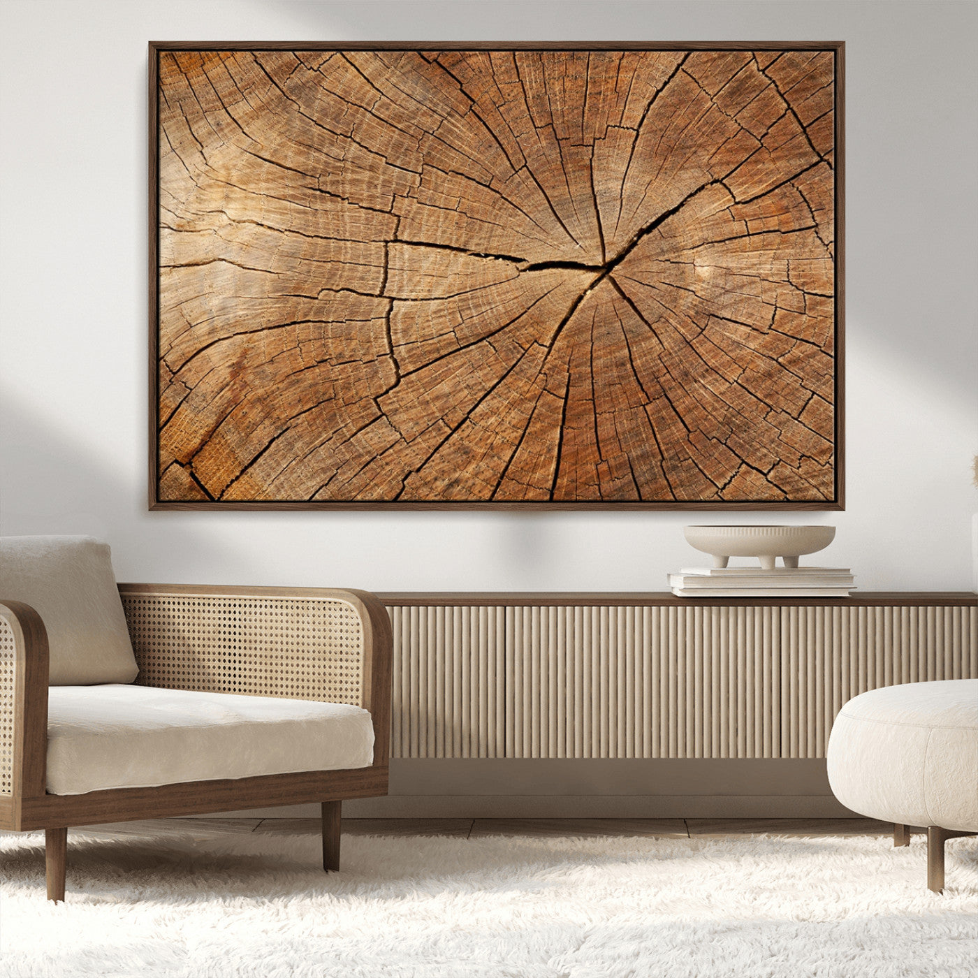MGV-FC-36X24 - Tree Ring Canvas Art, Rustic Wood Grain Wall Art, Tree Slice Decor for Modern Homes, Giclee Multi-Panel Print, Tree Ring Wall Art Set