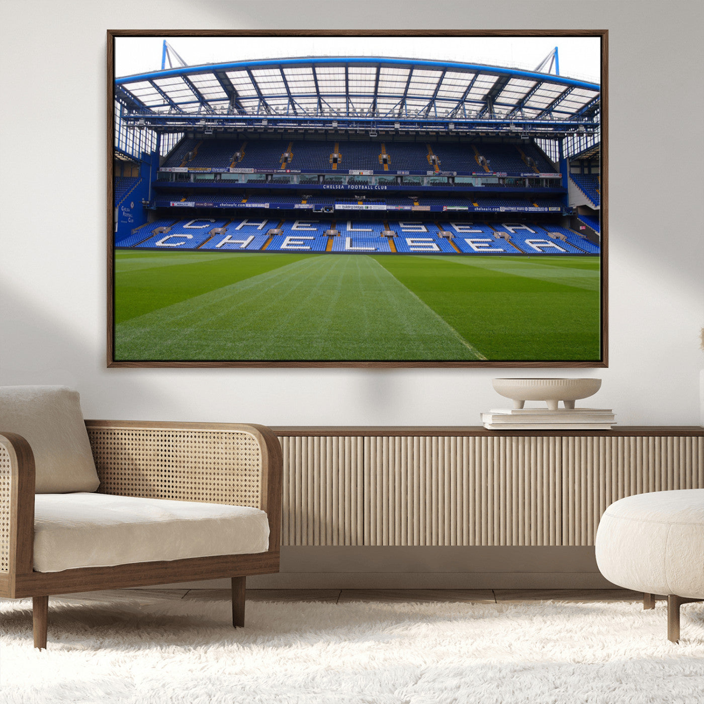 MGV-FC-36X24 - Chelsea FC Soccer Team Print - Stamford Bridge Stadium Wall Art Canvas Print