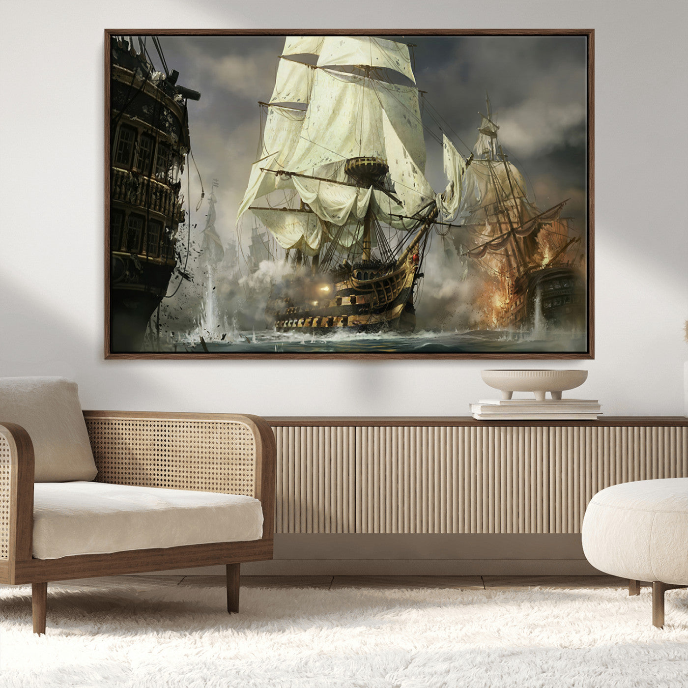 MGV-FC-36X24 - Pirate Ship War Wall Art Canvas Print