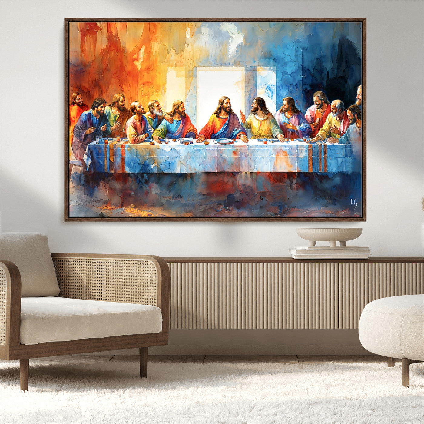 MGV-FC-36X24 - Abstract Waterolor The Last Supper Wall Art
