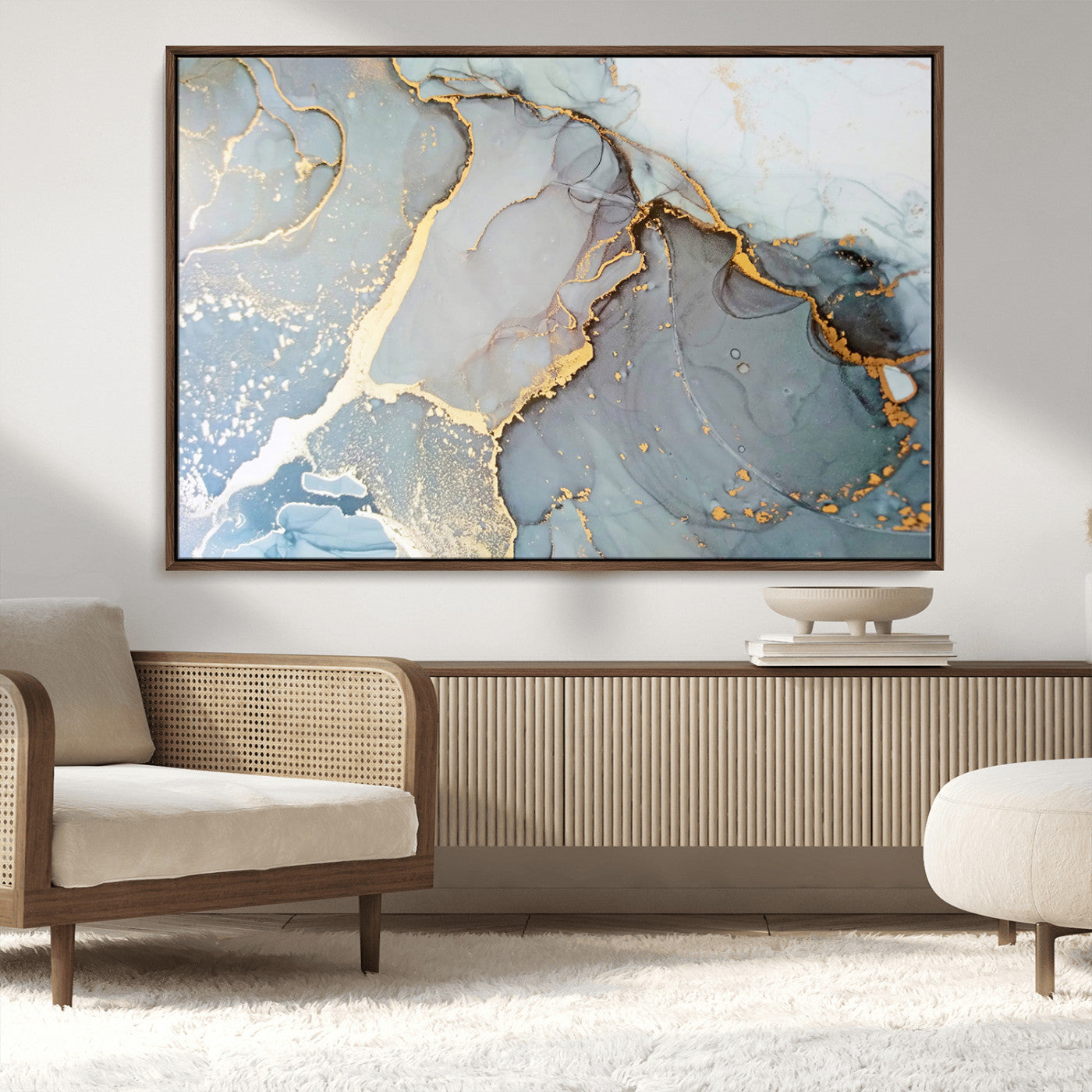 -Large Abstract Marble Wall Art Canvas Print for Living Room and Farmhouse Decor