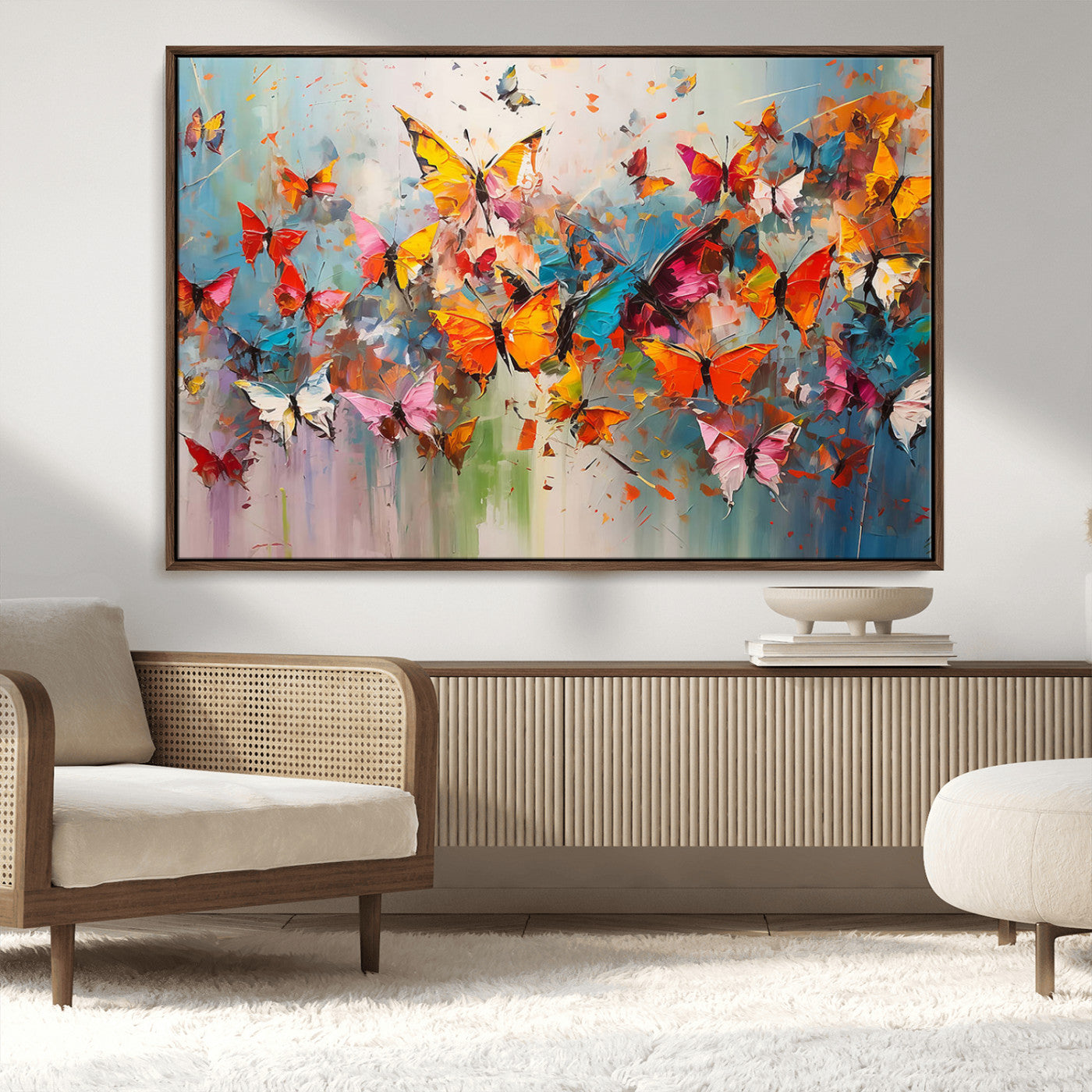 -Abstract Butterfly Wall Art Canvas Print