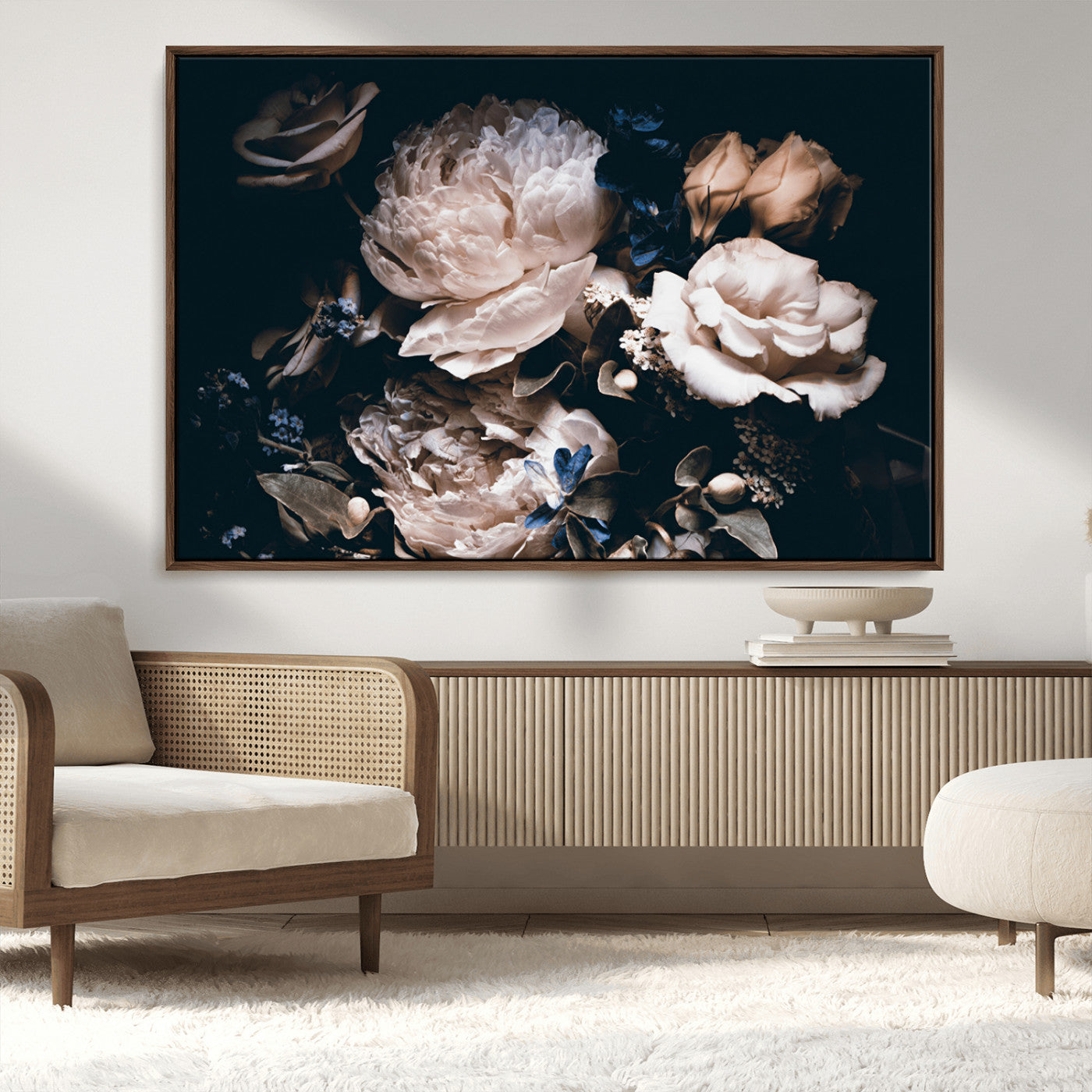 MGV-FC-36X24 - Pink Peonies Flowers Large Canvas Art Print