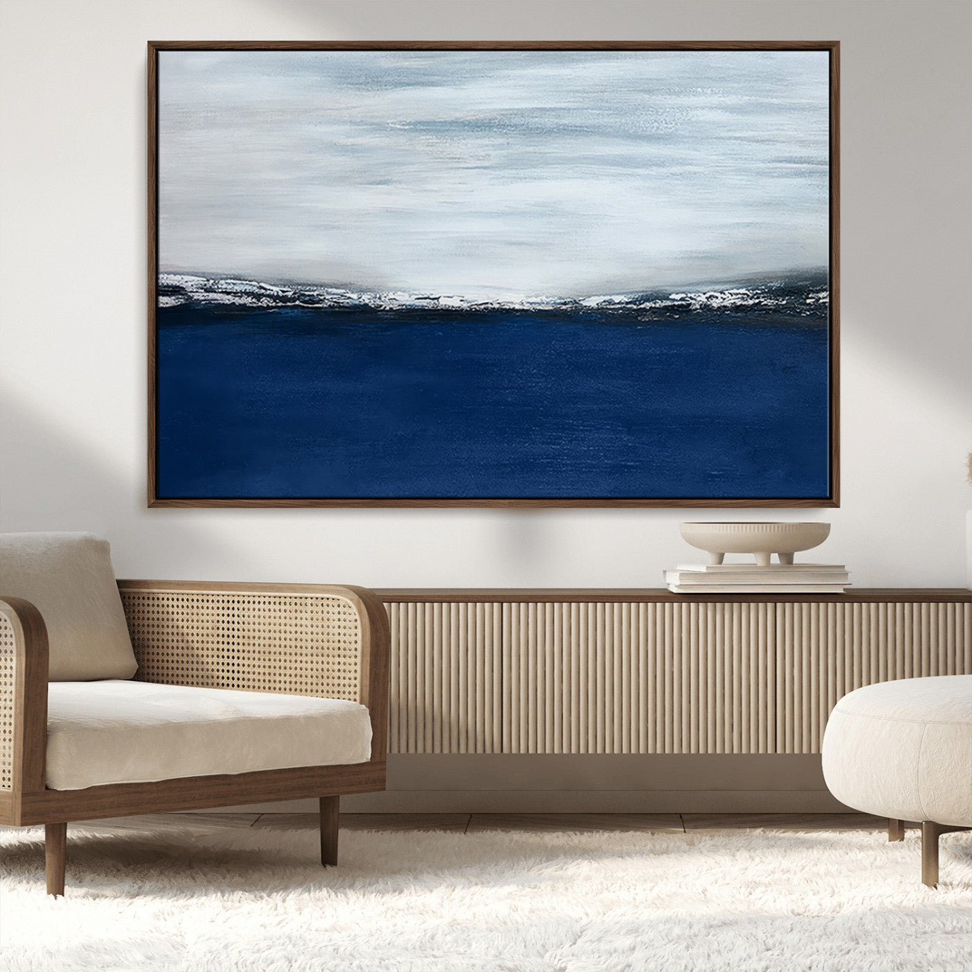 MGV-FC-36X24 - Navy Blue Abstract Wall Art Canvas Print