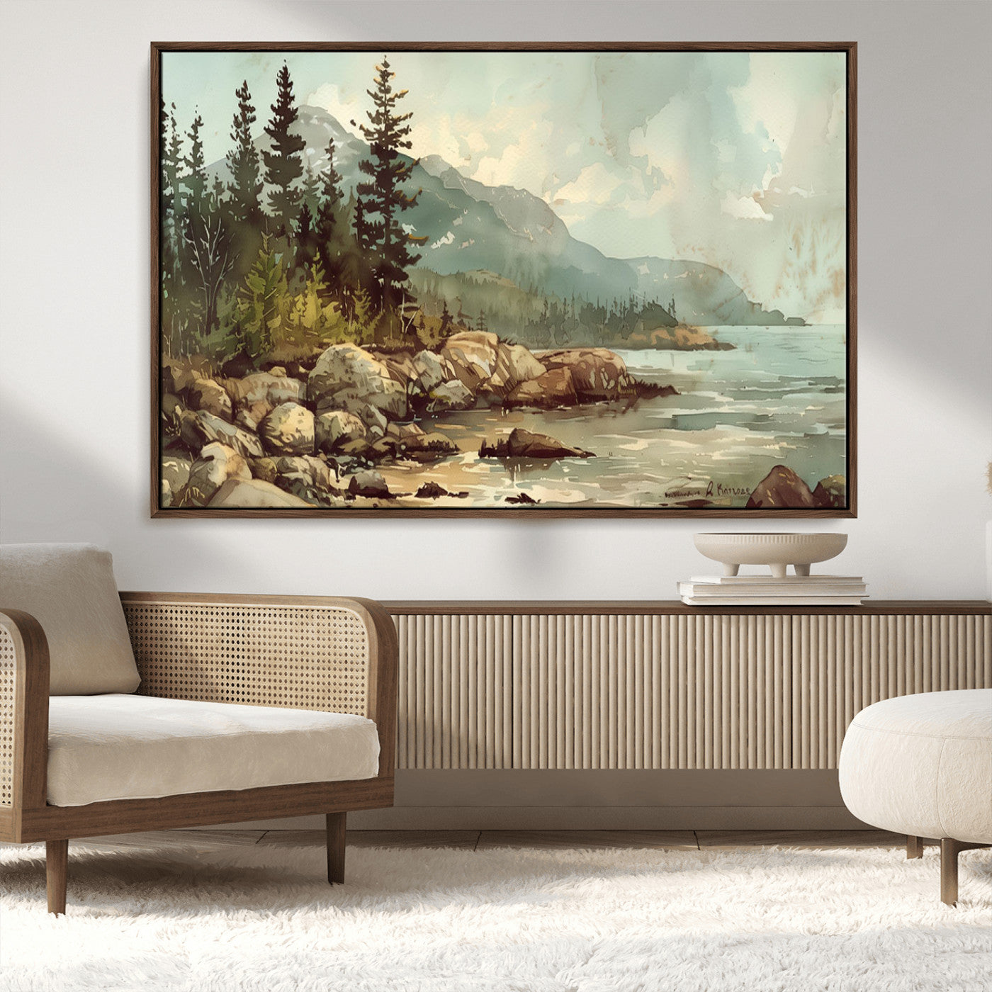MGV-FC-36X24 - Abstract Acadia National Park Wall Art Canvas Print - Stunning 3-Panel Wall Art Canvas Print, Framed, Ready to Hang