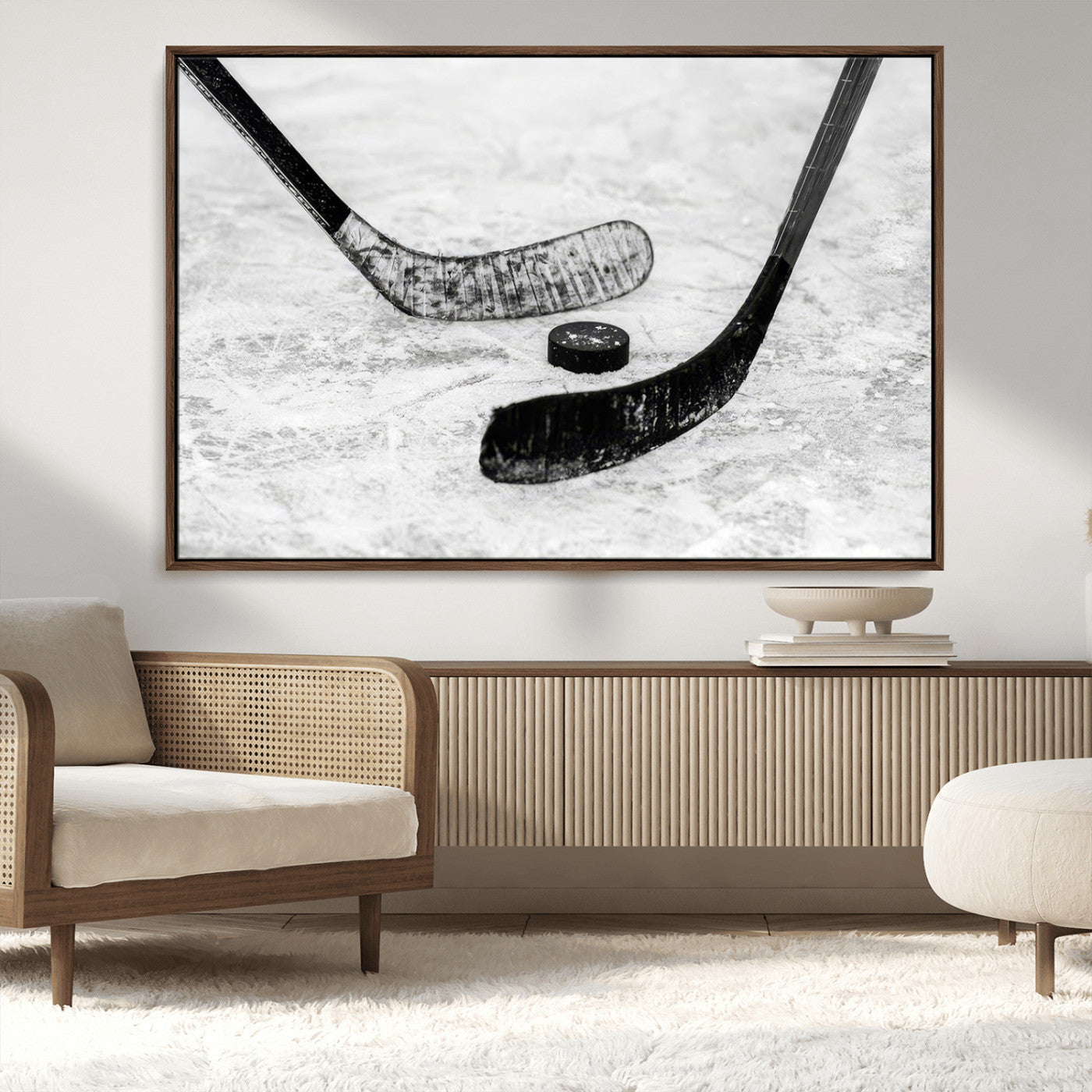 MGV-FC-36X24 - Winter Ice Hockey Sport Canvas Wall Art Print - Hockey Wall Art Print