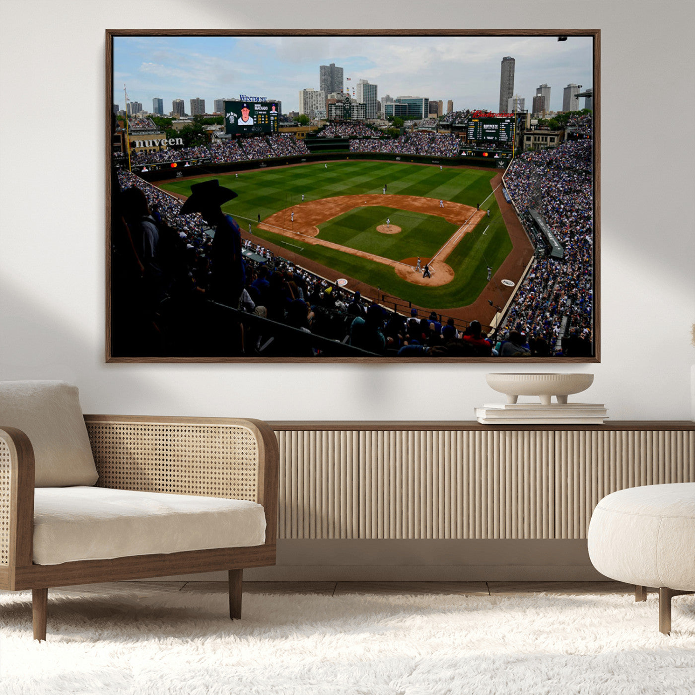 MGV-FC-36X24 - Chicago Cubs Baseball Team Print - Wrigley Field Stadium Wall Art Canvas Print