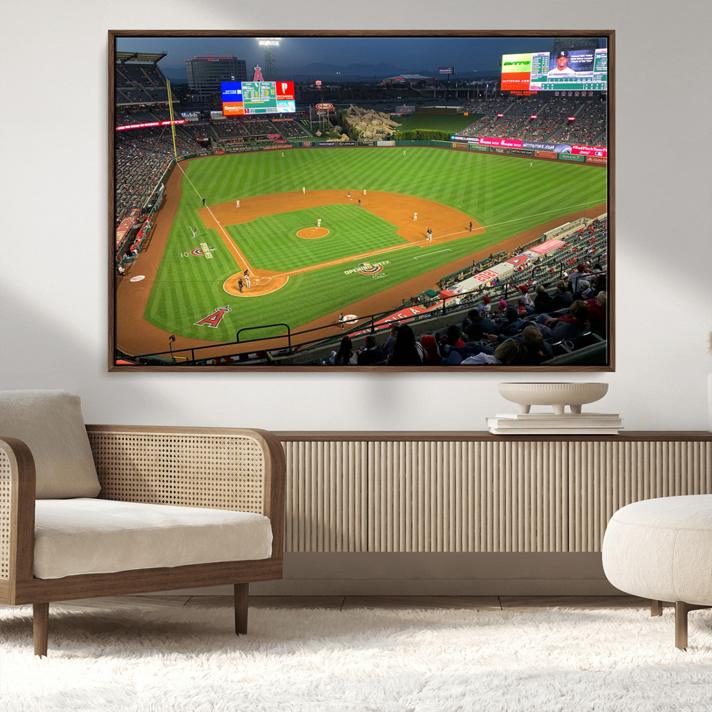 MGV-FC-36X24 - Angel Stadium Aerial View – Los Angeles Angels Baseball Canvas Print, Framed, Ready to Hang