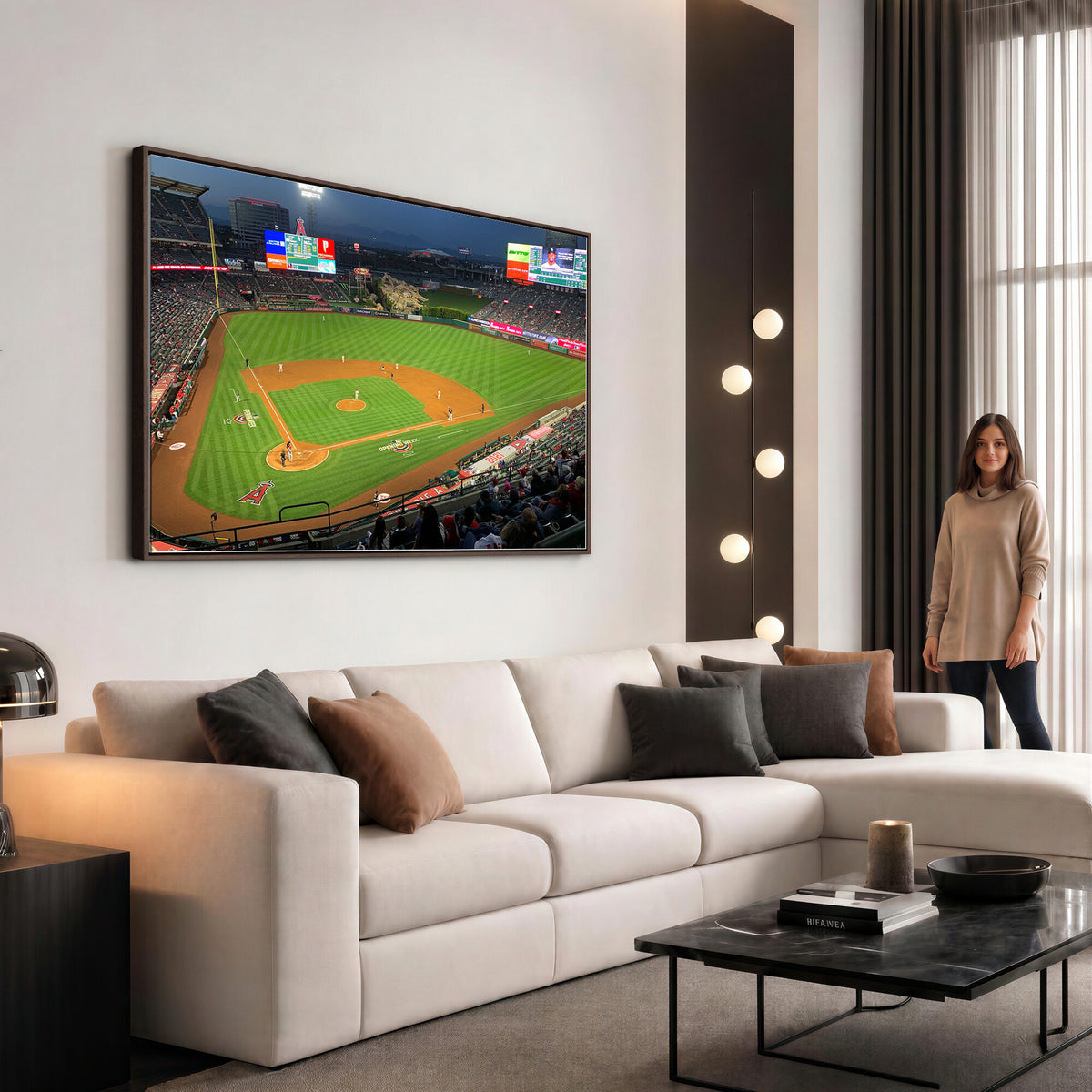 93707-MGV-CV-36X24 - Angel Stadium Aerial Canvas Print | Los Angeles Angels Baseball