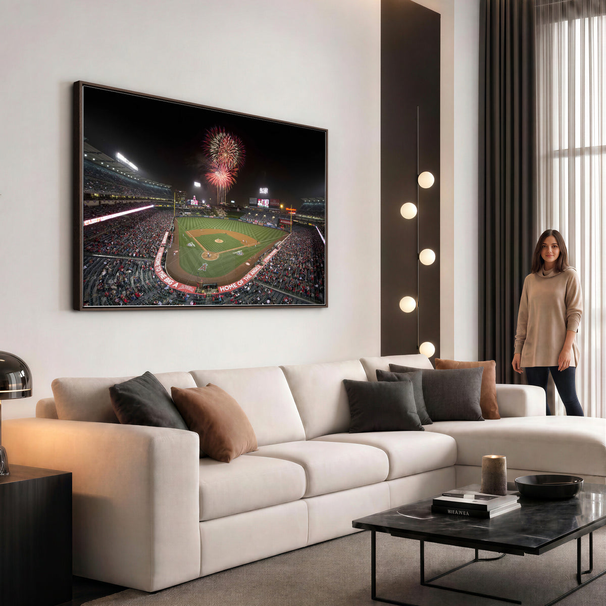 63592-MGV-CV-36X24 - Angel Stadium in Los Angeles Stadium Wall Art Canvas Print