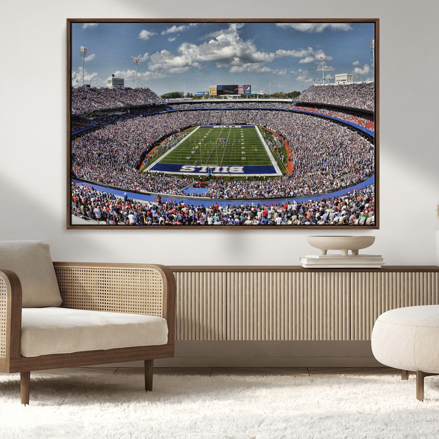 MGV-FC-36X24 - Buffalo Bills Highmark Stadium Wall Art Canvas Print - Bills Stadium Game Day Triple Canvas Wall Art - Buffalo Bills NFL Match