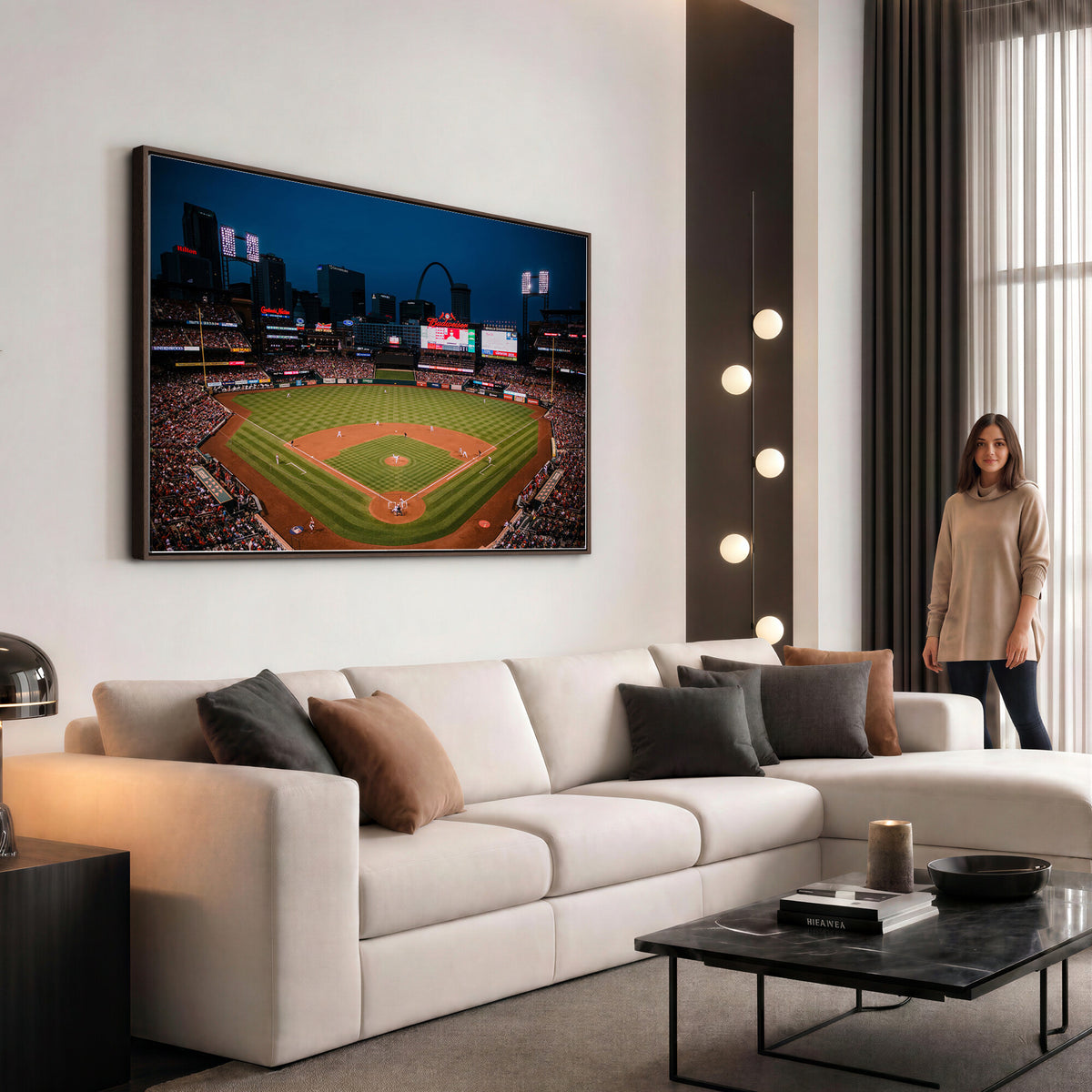 38612-MGV-CV-36X24 - St. Louis Cardinals Baseball Team Print - Busch Stadium Wall Art