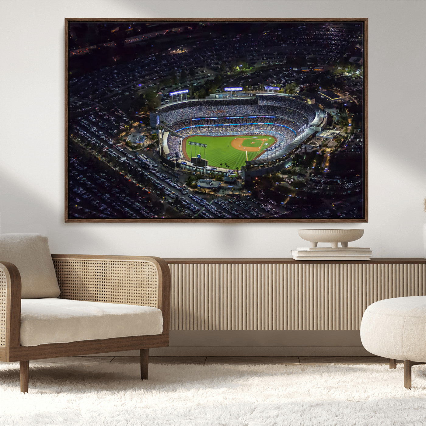 MGV-FC-36X24 - Los Angeles Dodgers Baseball Team Print - California Dodger Stadium Wall Art Canvas Print