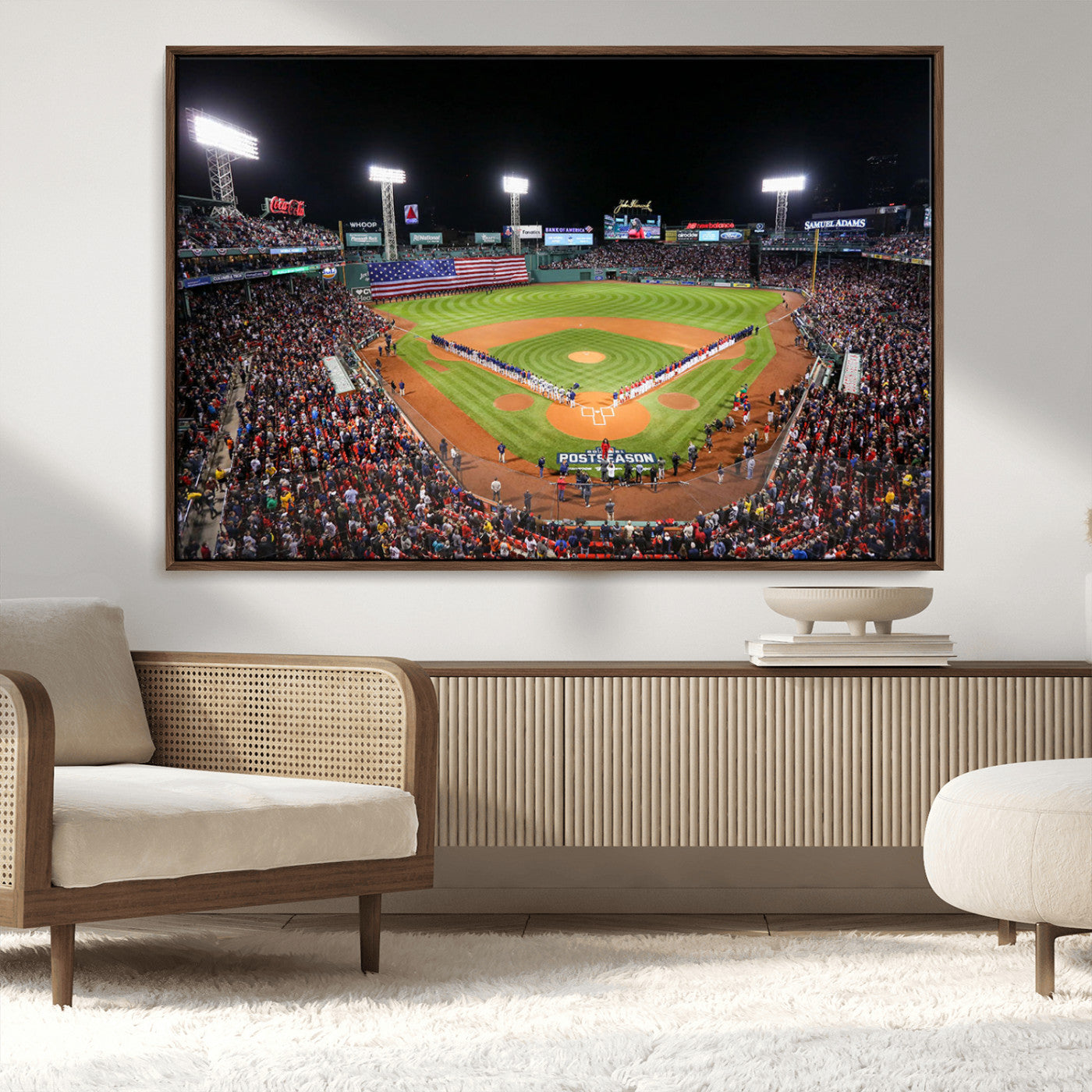MGV-FC-36X24 - Fenway Park Wall Art Canvas Print | Large Baseball Stadium Canvas Print for Boston Red Sox Fans | Framed Ready-to-Hang Boston Sports Decor Artwork