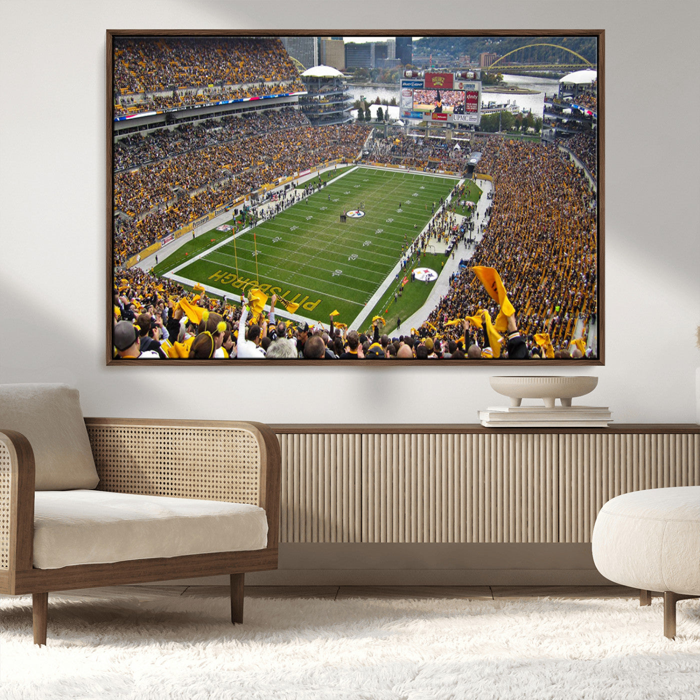 MGV-FC-36X24 - Pittsburgh Steelers Football Team Print - Pittsburgh Heinz Field Stadium Wall Art Canvas Print