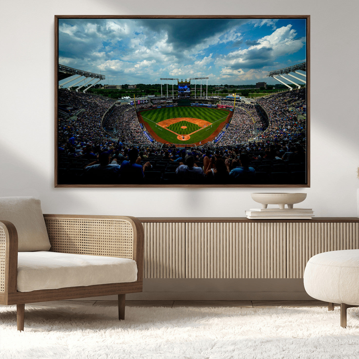 MGV-FC-36X24 - 3-Panel Kauffman Stadium Wall Art Print | Large Kansas City Royals Baseball Canvas Print for Sports