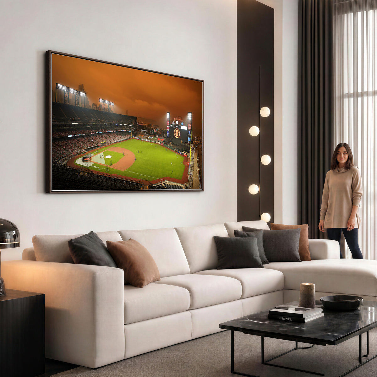 31315-MGV-CV-36X24 - San Francisco Giants Baseball Team Print, Oracle Park Stadium Wall Art Canvas Print