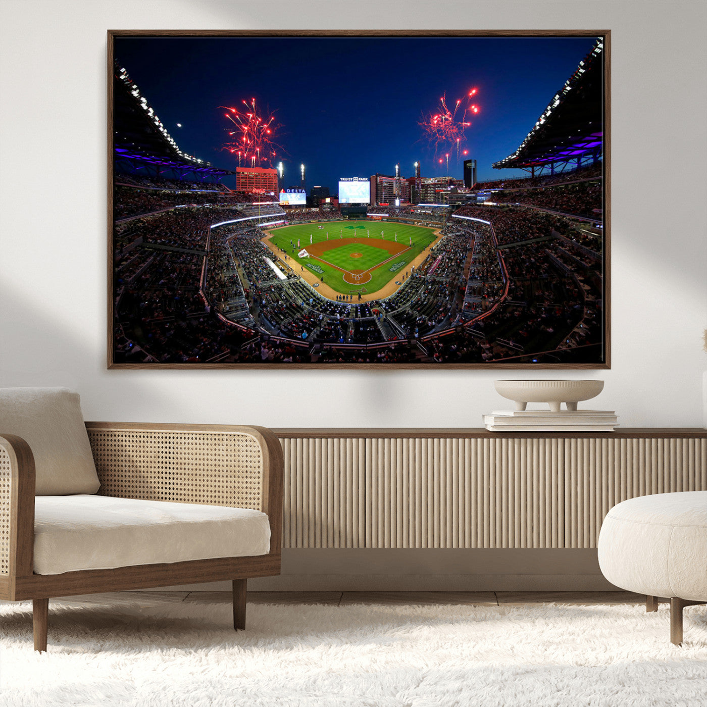 MGV-FC-36X24 - Truist Park Atlanta Braves Baseball Stadium Wall Art Print | Large 3-Panel Canvas Print for Sports