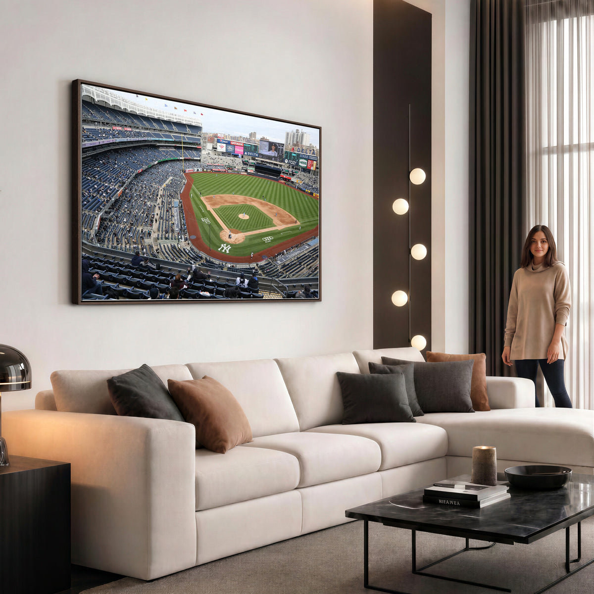 45784-MGV-CV-36X24 - New York Yankees Baseball Team Print, Yankee Stadium Wall Art Canvas Print