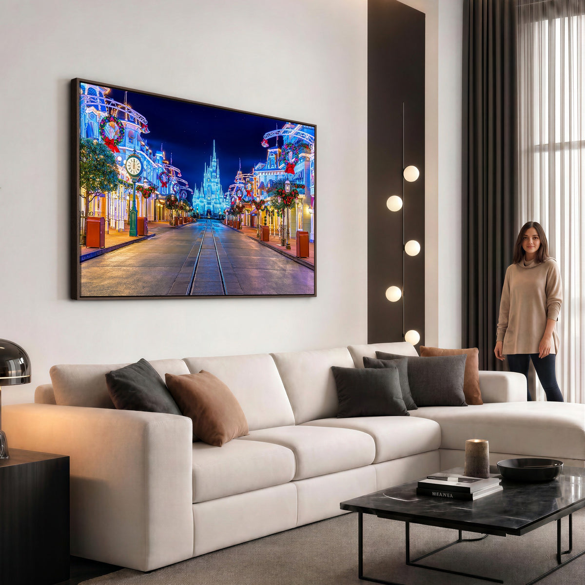 12470-MGV-CV-24X16 - Disney Wall Art | Castle Large Wall Art, Disney Magic Kingdom Print for Kids Room Decor