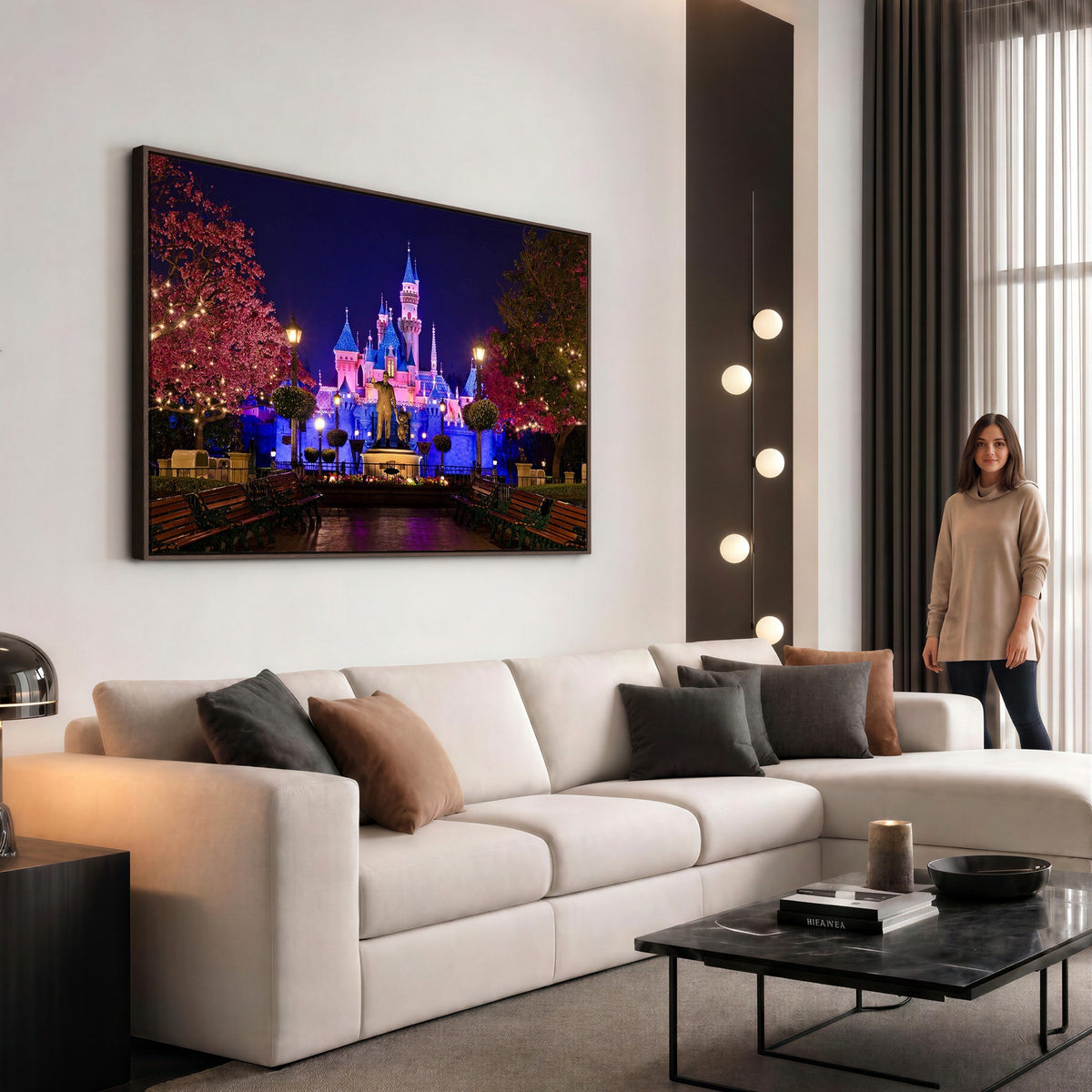79435-MGV-CV-24X16 - Castle Large Wall Art, Disney Magic Kingdom Kids Room Decor and Christmas Gift