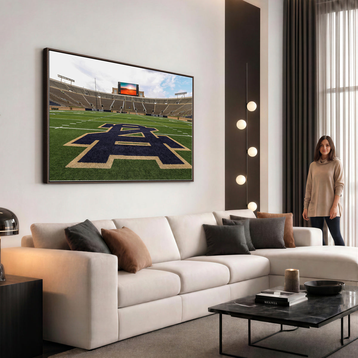 52835-MGV-CV-36X24 - Notre Dame Stadium Giclee Canvas Print | Triptych Wall Art Featuring Iconic Notre Dame Football