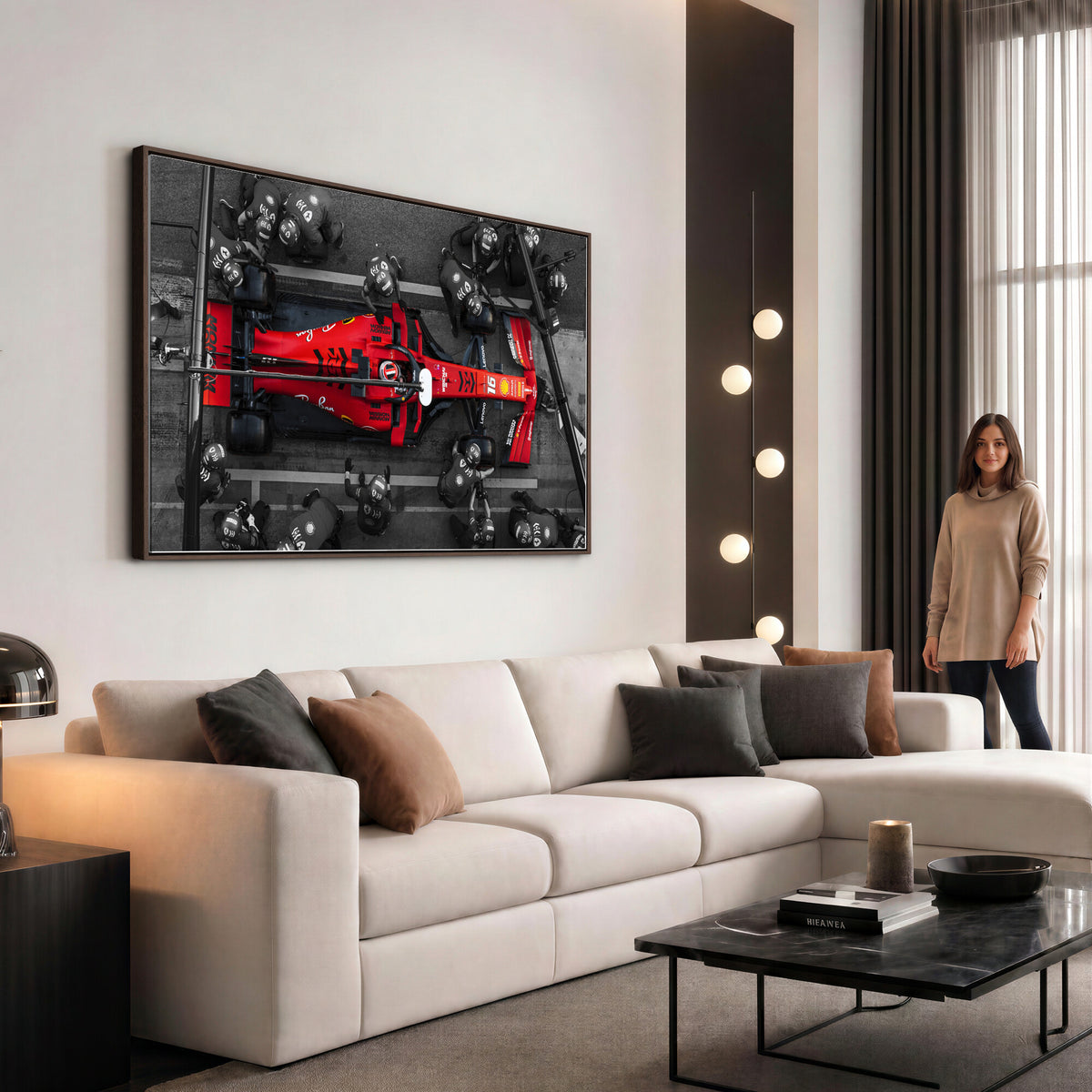 99356-MGV-CV-36X24 - Ferrari Pit Stop Canvas Wall Art | Precision and Speed