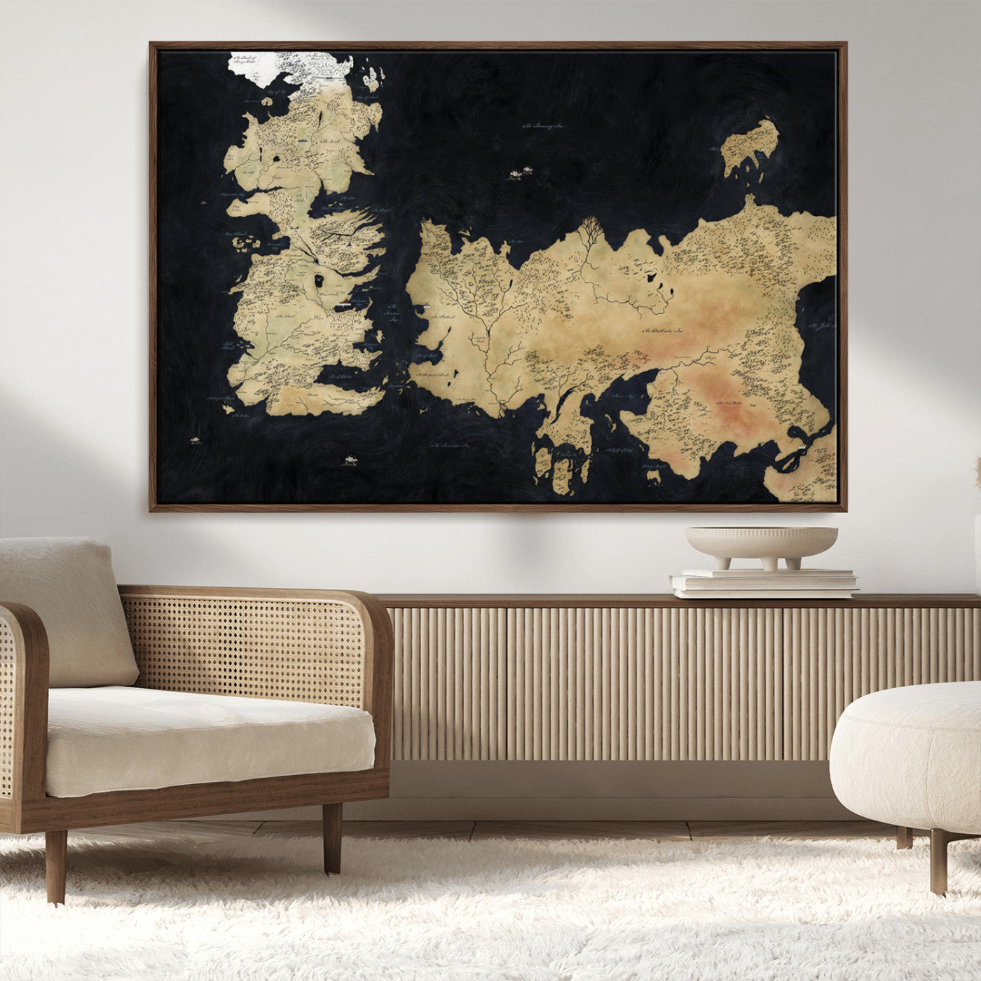 MGV-FC-36X24 - Push Pin World Map Canvas Print – Framed Wall Art for Couples to Track Their Travels – Anniversary