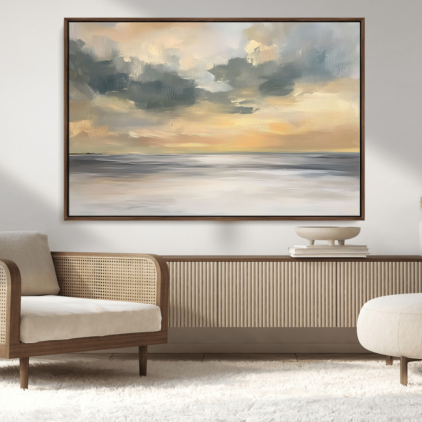 MGV-FC-36X24 - Modern Coastal Artwork with Vibrant Abstract Ocean Waves Wall Art Canvas Print for Contemporary