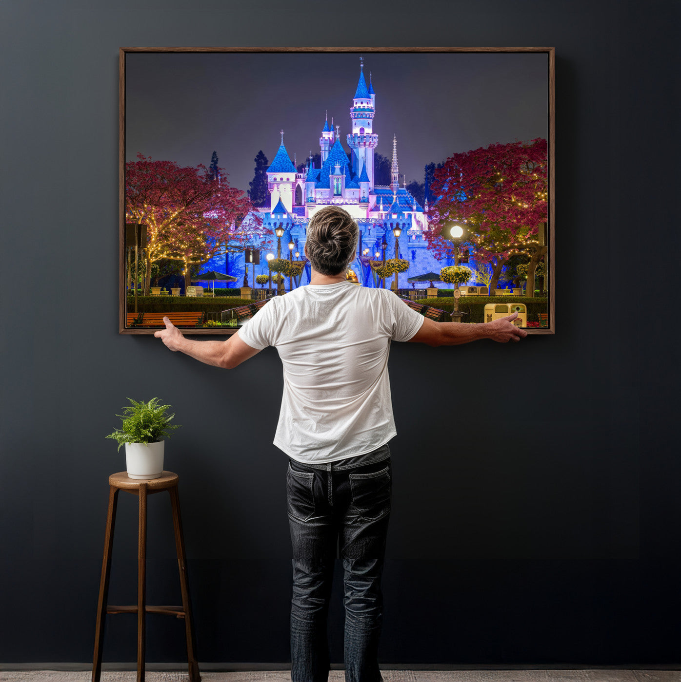 66710-MGV-CV-36X24 - Disney Castle Wall Art Canvas Print – Magical Fairytale Kingdom Scene Kids Room Decor Artwork for Home, Living Room