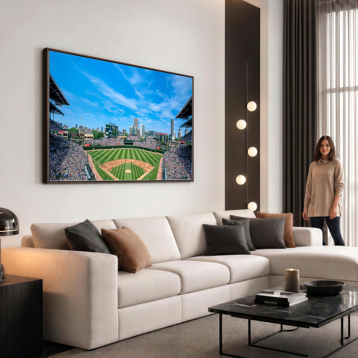 32373-MGV-CV-36X24 - Wrigley Field Chicago Cubs Panoramic Art Multi-Piece Canvas