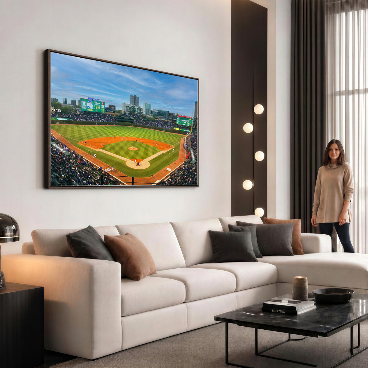 86839-MGV-CV-36X24 - Wrigley Field Chicago Cubs Panoramic Canvas Print