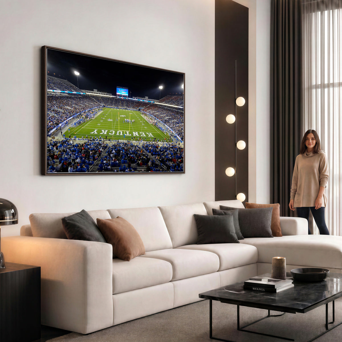 14304-MGV-CV-36X24 - Kroger Field Canvas Wall Art, Kentucky Stadium Wall Art, Framed and Ready to Hang