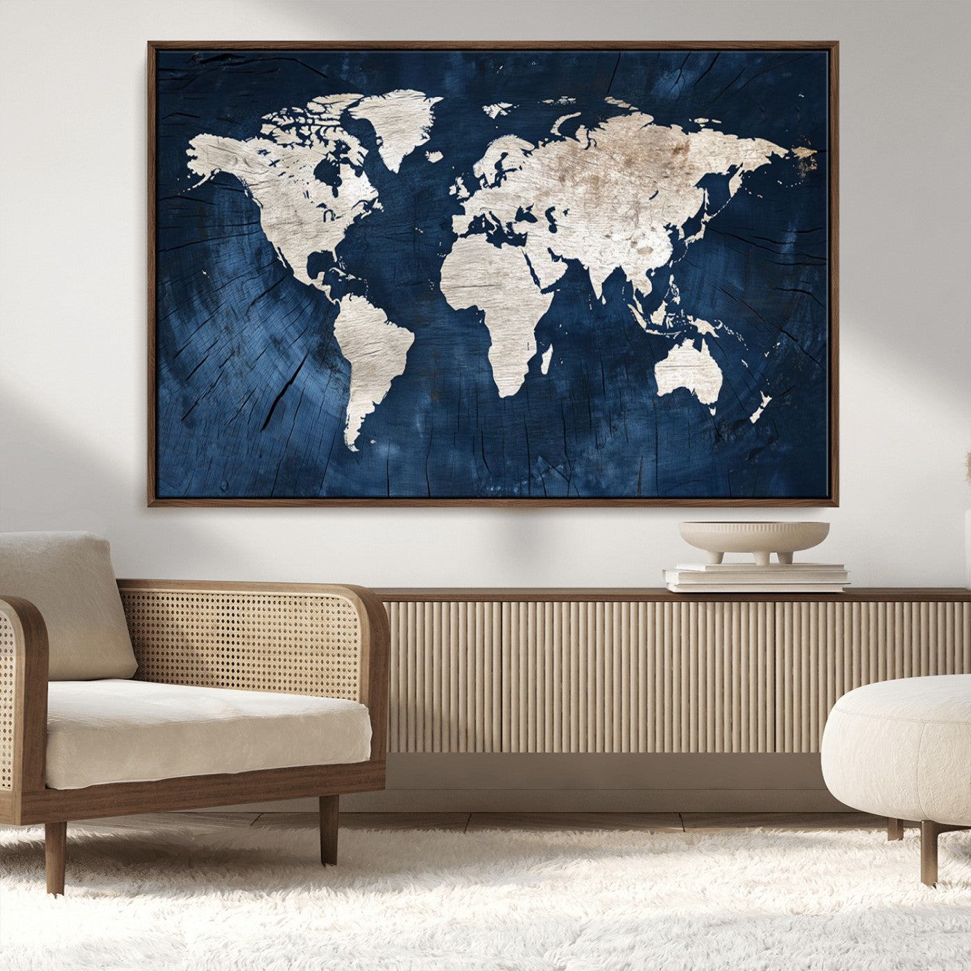 MGV-FC-36X24 - Push Pin World Map Canvas Print – Framed Wall Art for Couples to Track Their Travels – Anniversary