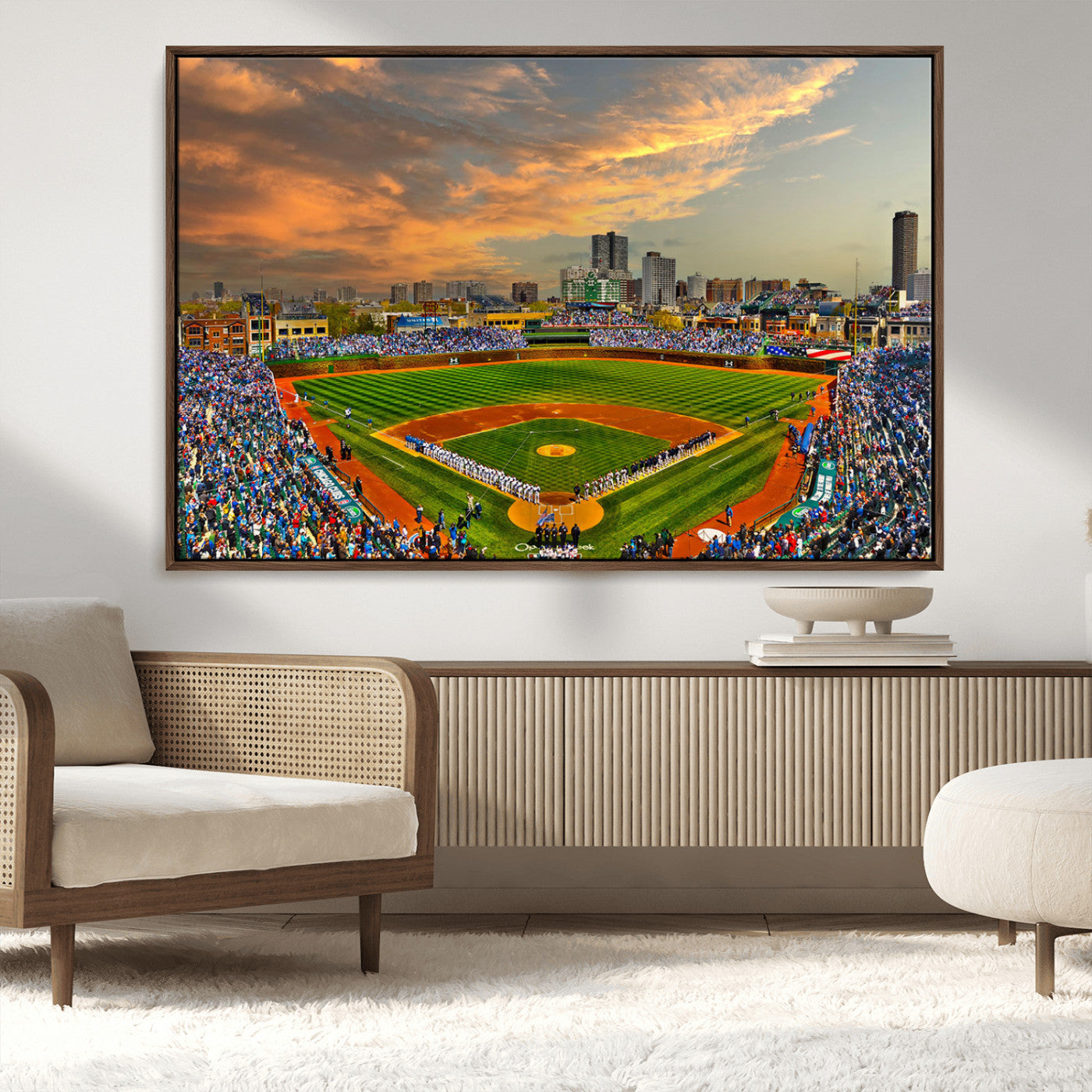 MGV-FC-36X24 - Chicago Wrigley Field Canvas Wall Art - Iconic Baseball Stadium Art Print - Wrigley Field Chicago