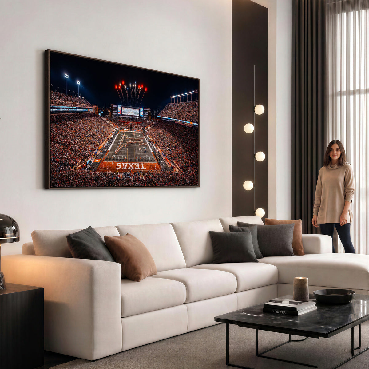 58778-PAN-FL-20X10 - Darrell K Royal Memorial Stadium | Texas Longhorns | Print Decor Wall Art Design for Home & Office Decoration