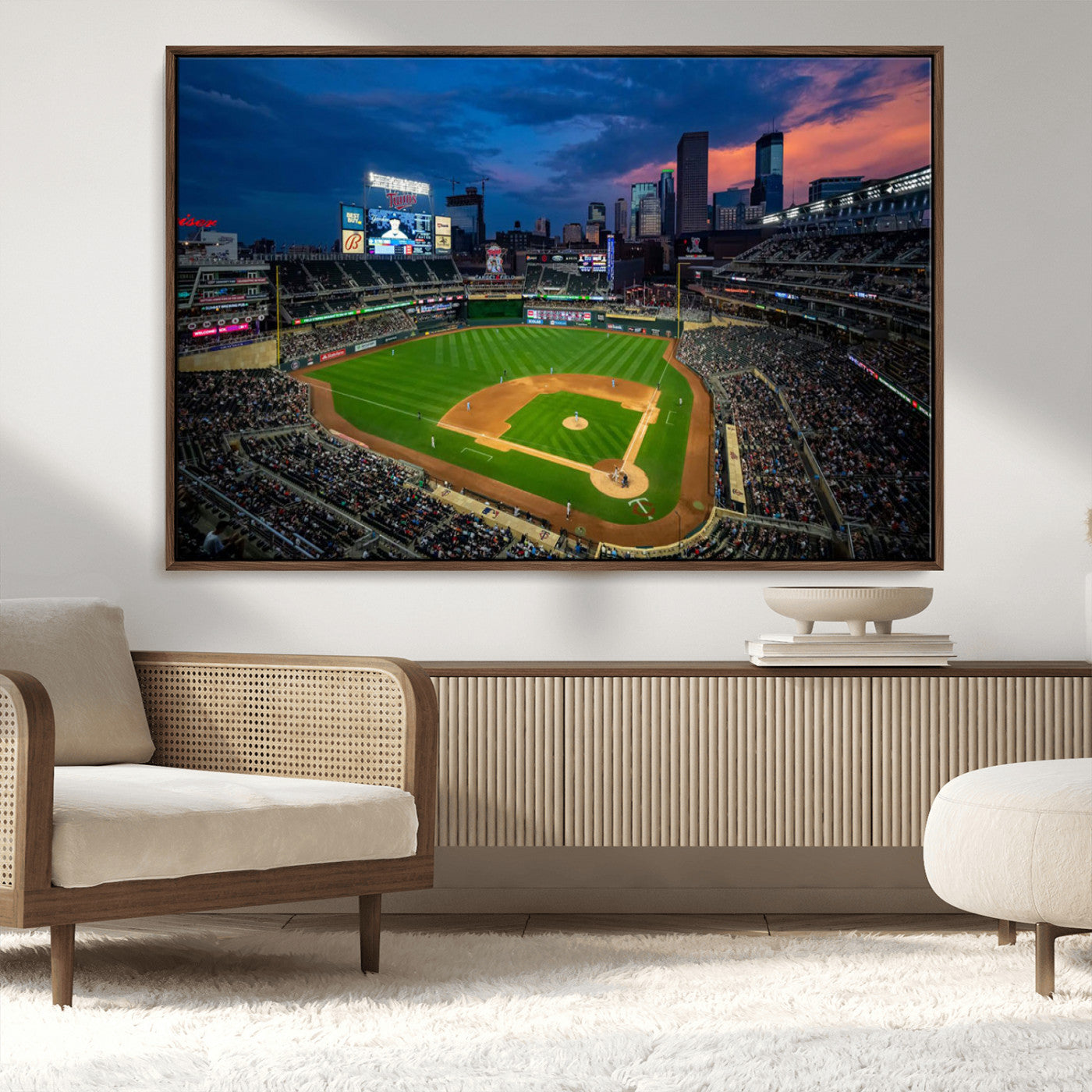 68222753-MGV-CV-36X24-Target Field Wall Art Canvas Print, Baseball Stadium Print, Minneapolis Major League Baseball's Minnesota Twins