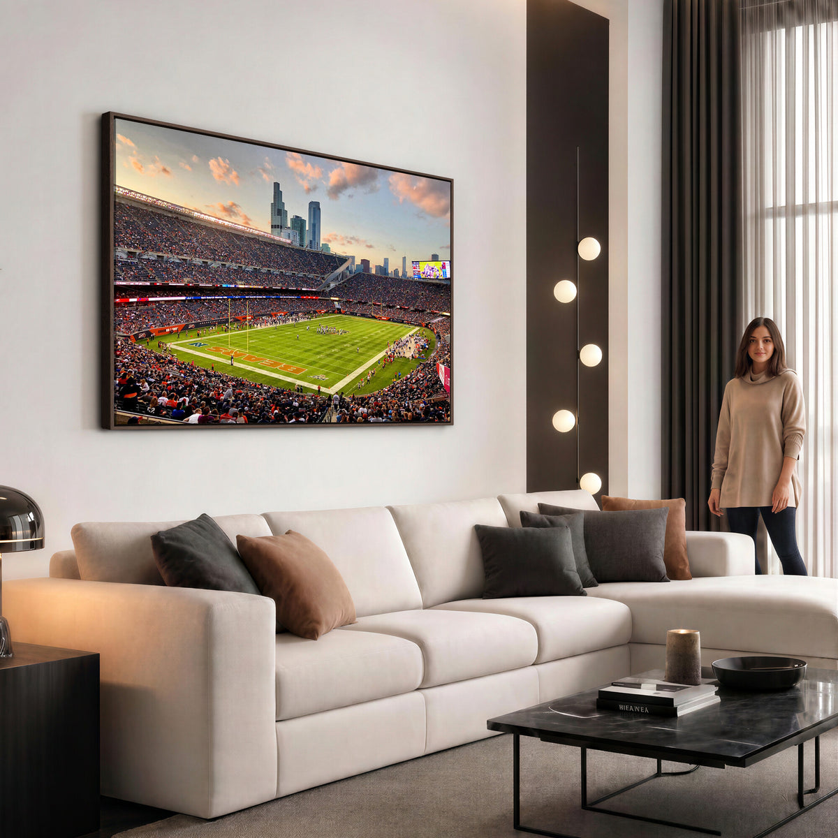 55377093-PAN-FL-20X10 - Chicago Bears Soldiers Field Wall Art Canvas Print, Man Cave Wall Decor