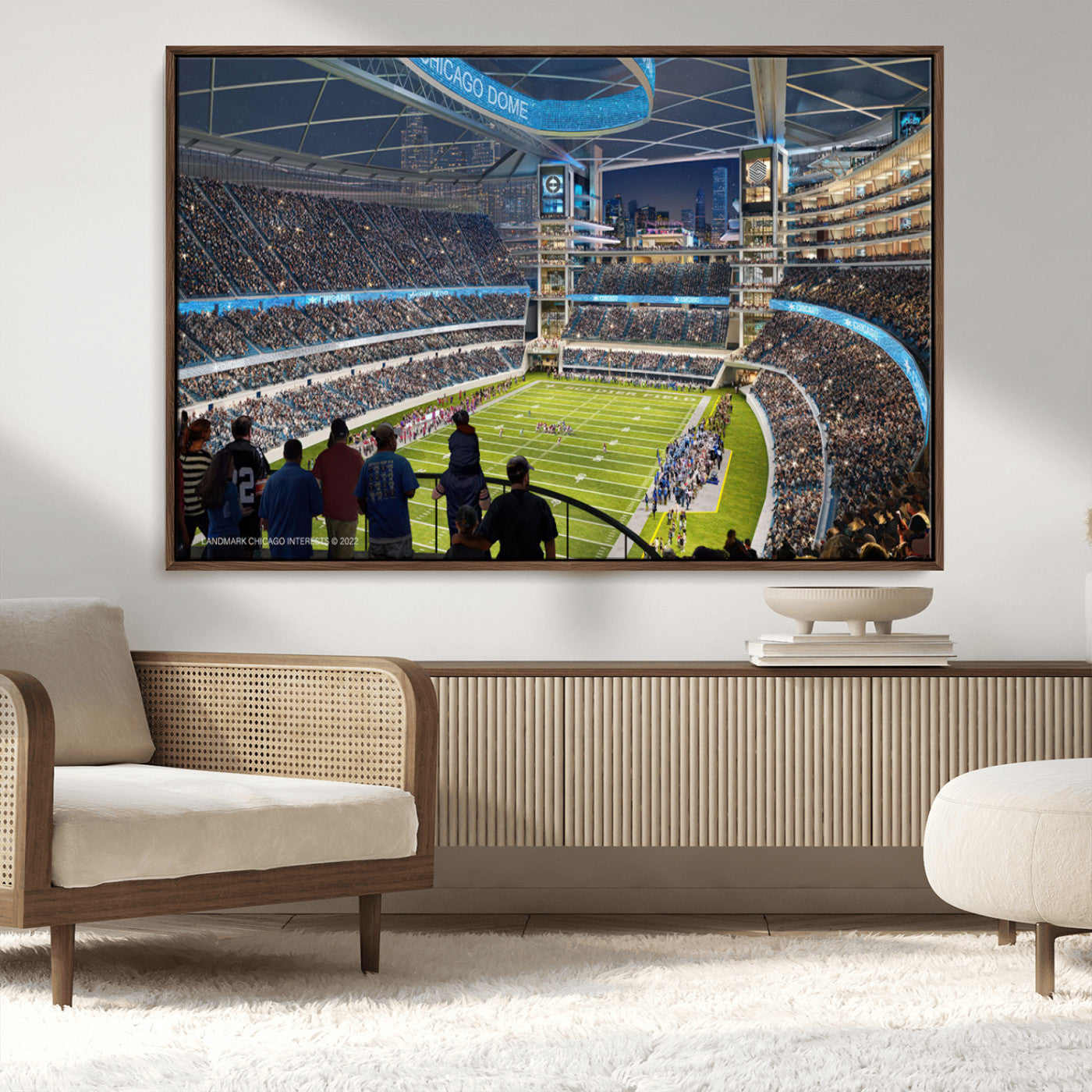 MGV-FC-36X24 - Chicago Bears Soldiers Field Wall Art Canvas Print – Framed Football Stadium Artwork for Sports