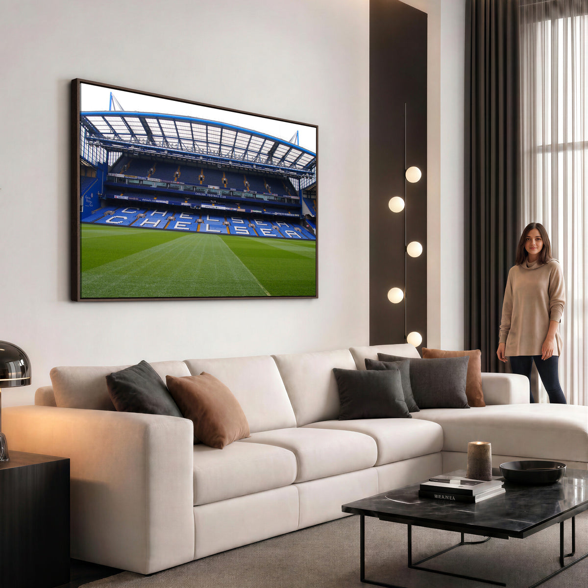 38616413CHELSA-MGV-CV-36X24 - Stamford Bridge Chelsea Football Stadium Canvas Wall Art