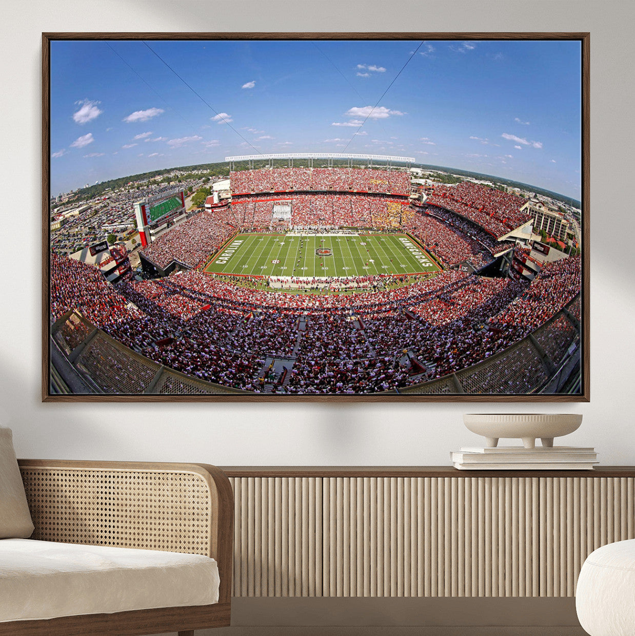 29492070-MGV-FC-36X24 - William Brice Stadium Wall Art Canvas Print – Stadium Crowd Sports Field Outdoor Event Football Game Artwork for Home Office