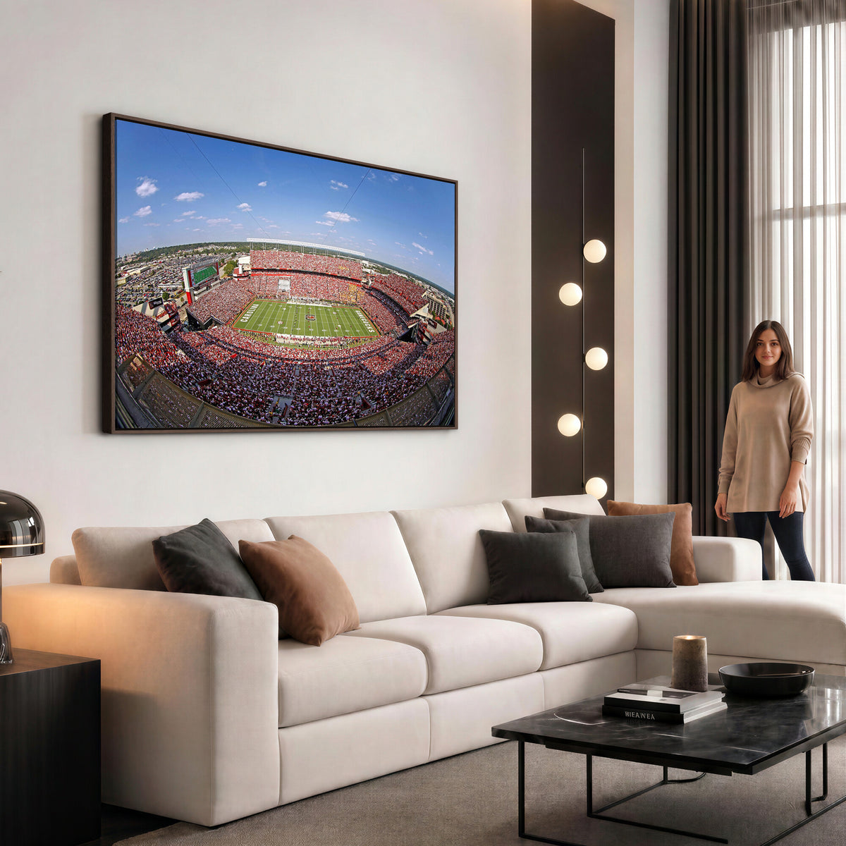 29492070-MGV-CV-36X24 - William Brice Stadium Wall Art Canvas Print, Stadium Crowd on Football Game Day