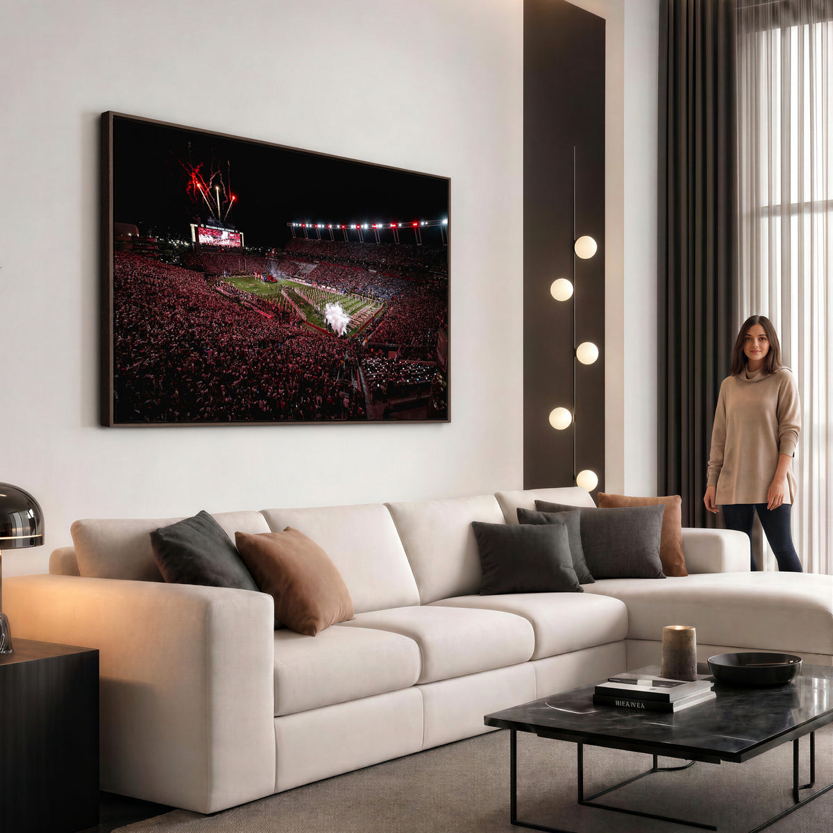 60690191-MGV-CV-36X24 - William Brice Stadium Wall Art Print, Baseball Game Room