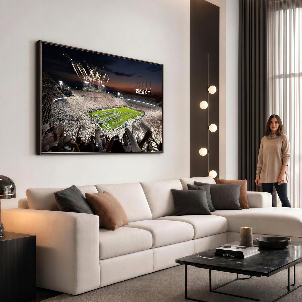 26666-MGV-CV-36X24 - Penn State Stadium Wall Art Canvas Print, White Out