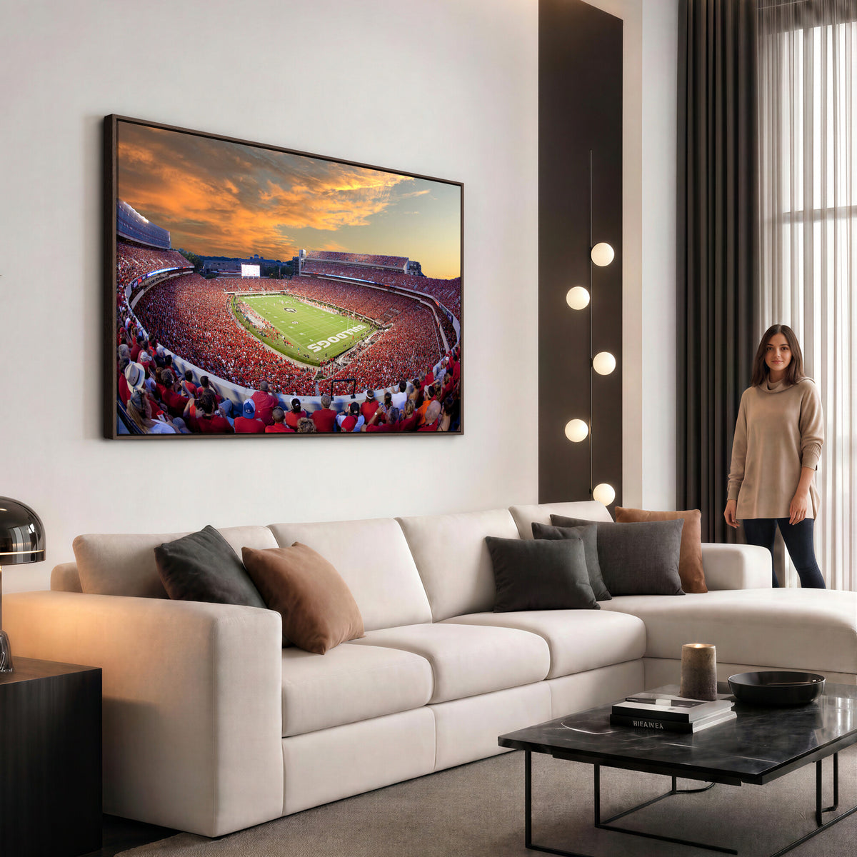 73680988-MGV-CV-36X24 - Dooley Stadium Wall Art, Sports Arena Canvas Print, Dooley Field, Framed and Ready to Hang