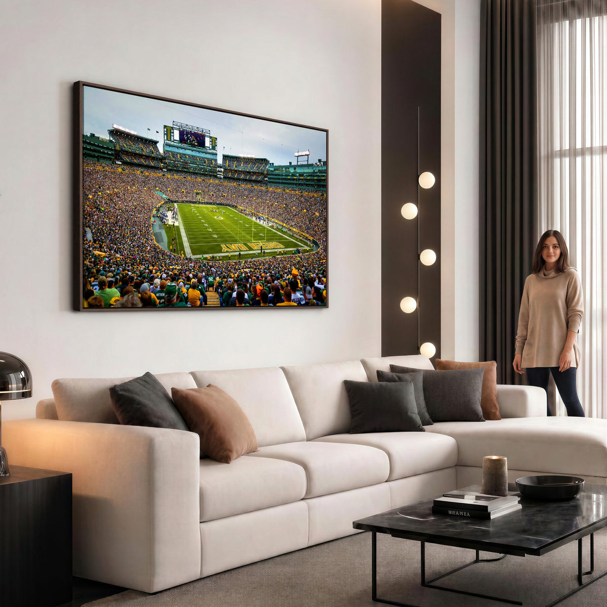 GBP101-MGV-CV-36X24 - Green Bay Packers Lambeau Field Stadium Wall Art Canvas Print