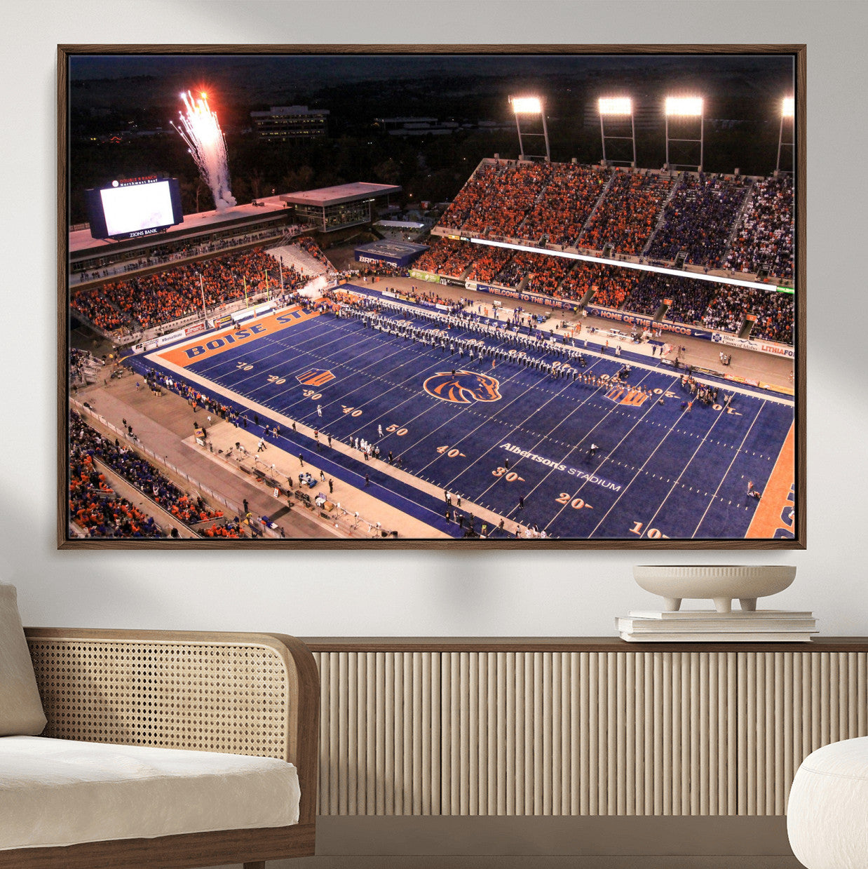 BS1001S-MGV-FC-36X24 - Boise State Broncos Albertsons Stadium Wall Art Canvas Print
